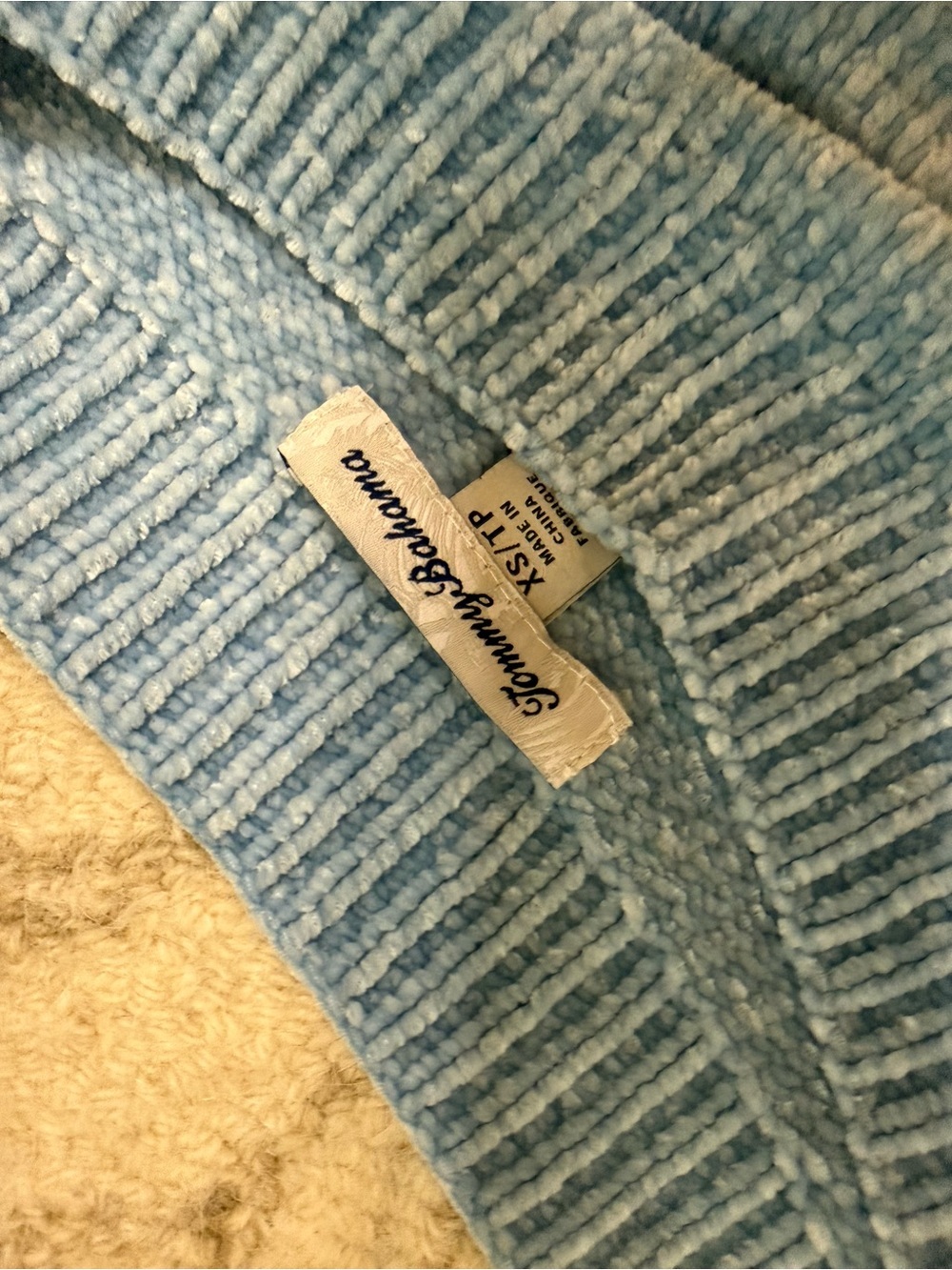Tommy Bahama XS Sky Blue Chenille Crewneck Sweater | Like New | Soft Cozy Knit - Picture 3 of 4